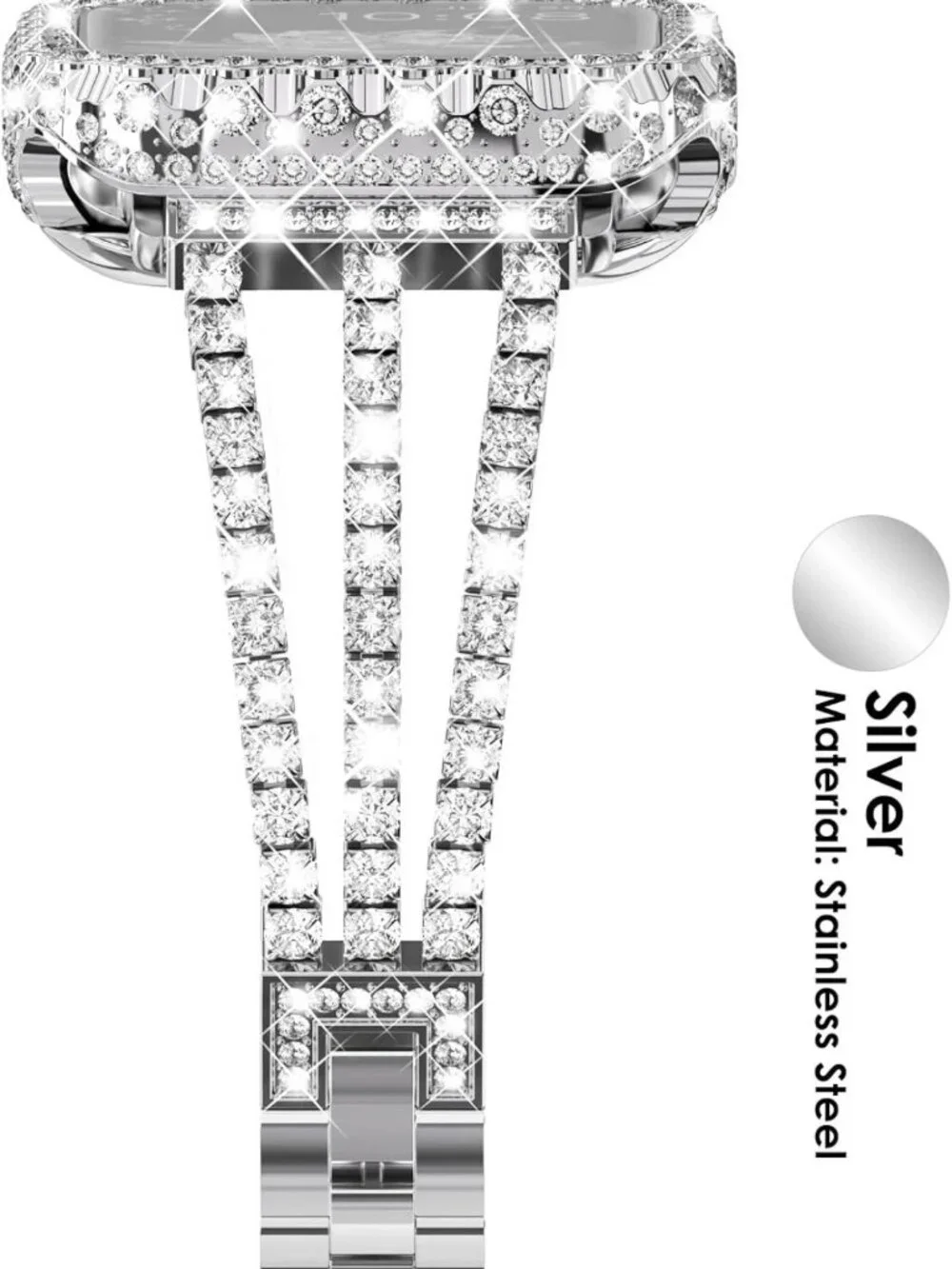 Stylish 40mm Apple Watch Band for Women, Bling Rhinestone Bracelet & Waterproof